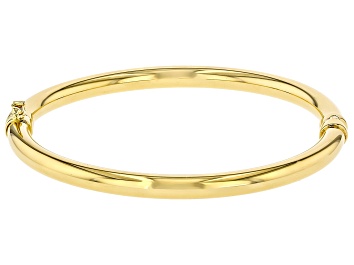 Picture of 18k Yellow Gold Over Sterling Silver High Polished 5mm Bangle Bracelet