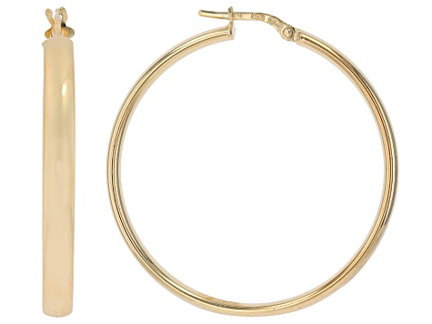 18k Yellow Gold Over Sterling Silver Hoop Earrings