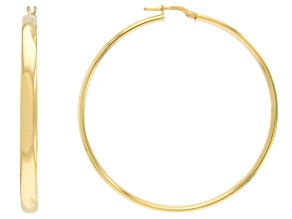18k Yellow Gold Over Sterling Silver Hoop Earrings