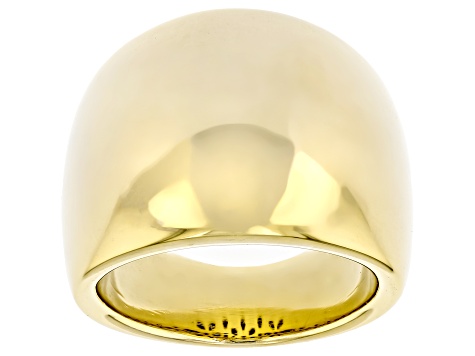 18k Yellow Gold Over Sterling Silver High Polished Graduated Dome Ring