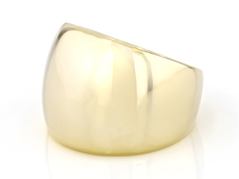 18k Yellow Gold Over Sterling Silver High Polished Graduated Dome Ring