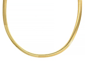 18k Yellow Gold Over Sterling Silver 9.5mm Tubogas 18 Inch Necklace