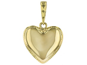 18k Yellow Gold Over Sterling Silver Heart Enhancer Charm Pendant