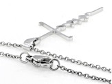 Silver Tone Faith Cross Pendant With 22 Inch Chain