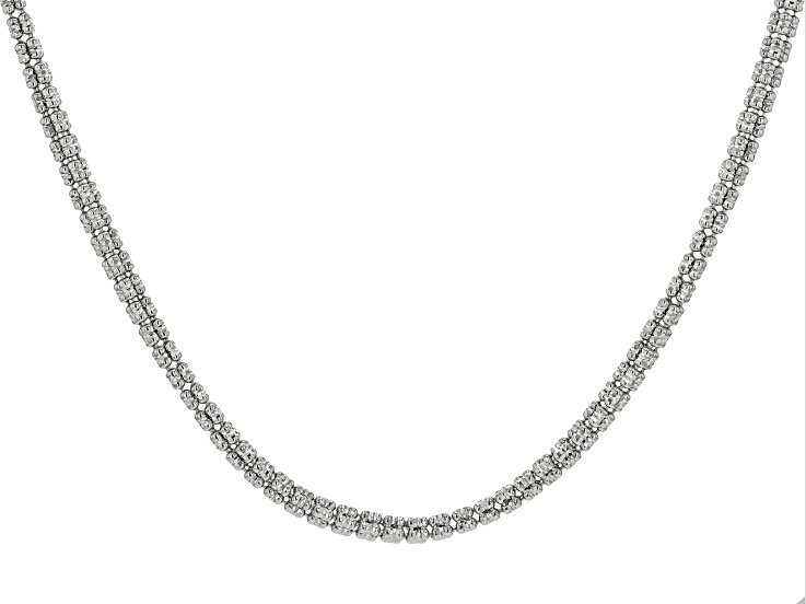 Rhodium Over Sterling Silver 4mm 