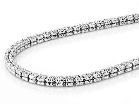 Rhodium Over Sterling Silver 4mm 