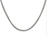 Rhodium Over Sterling Silver 4mm "Ghiaccio" Diamond-Cut Bead 18 Inch Chain