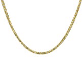 18k Yellow Gold Over Sterling Silver Two-Tone 4mm "Ghiaccio" Diamond-Cut Bead 16 Inch Chain