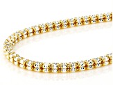 18k Yellow Gold Over Sterling Silver Two-Tone 4mm "Ghiaccio" Diamond-Cut Bead 16 Inch Chain