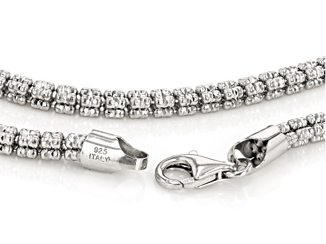 Rhodium Over Sterling Silver 4mm 