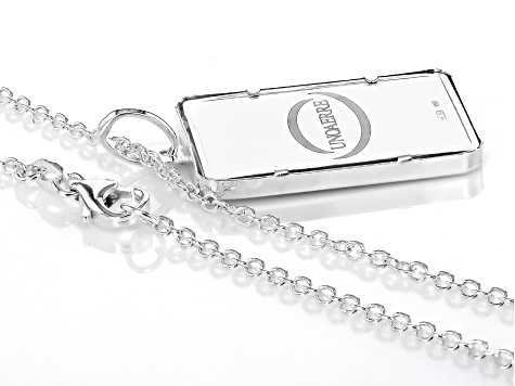 .999 Fine Silver 5g USA Flag Ingot Pendant With Sterling Silver Frame & 20 Inch Cable Chain