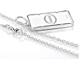 .999 Fine Silver 5g USA Flag Ingot Pendant With Sterling Silver Frame & 20 Inch Cable Chain