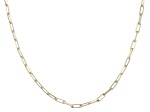 18k Yellow Gold Over Sterling Silver 1.75mm Adjustable Paperclip 24 Inch Chain