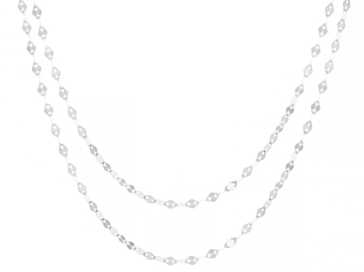 Sterling Silver 2.7mm Mirror Link 18 & 20 Inch Chain Set of 2