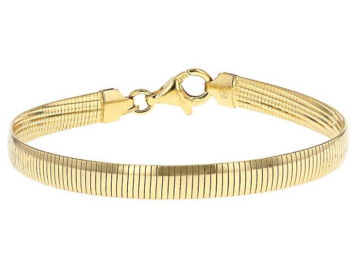 18k Yellow Gold Over Sterling Silver Reversible Omega Link