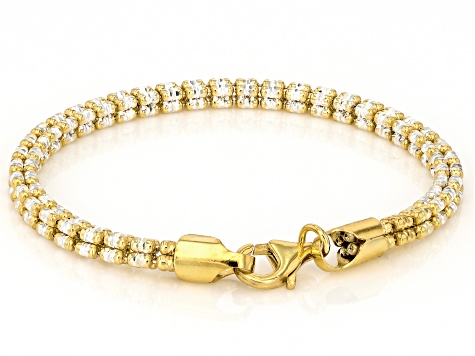 18k Yellow Gold Over Sterling Silver Two-Tone 