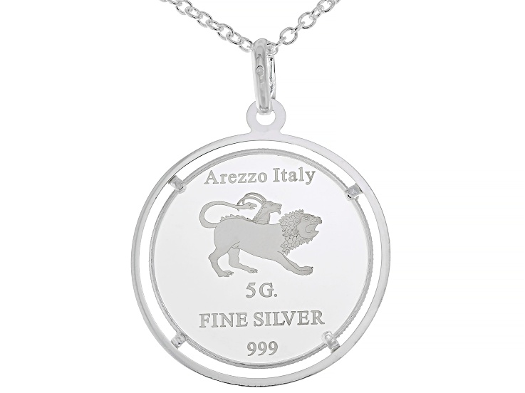 good アパッチ族 MJ シルバー925 14k MarkJimene 999 Fine Silver 5g Chimera of Arezzo Ingot Pendant With Sterling