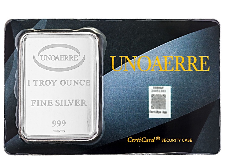 999 Fine Silver 1 Troy Ounce USA Flag Ingot In Blister Pack