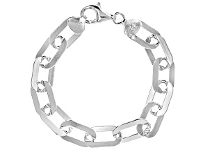Sterling Silver Flat Paperclip Link Bracelet