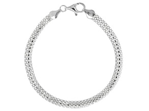Sterling Silver Flat Tulipano Link Bracelet