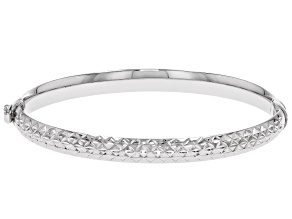 Rhodium Over Sterling Silver 6mm Star Cut Bracelet