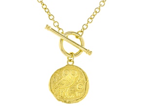 18k Yellow Gold Over Sterling Silver 18" Toggle Necklace