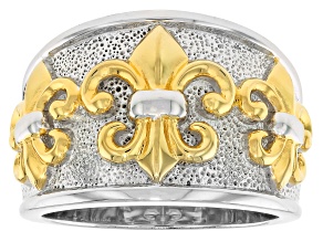 Rhodium Over Sterling Silver With 18k Yellow Gold Over Sterling Silver 2-Tone Ring
