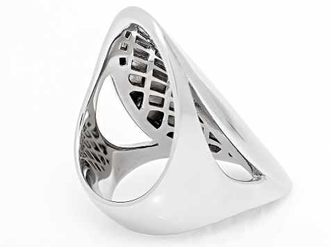 Rhodium Over Sterling Silver Statement Ring