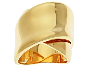 18k Yellow Gold Over Sterling Silver Dimensional Band Ring