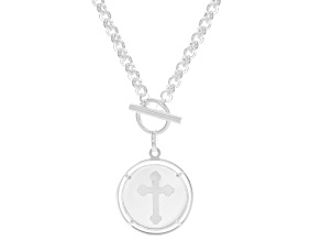 .999 Fine Silver 5g Cross Ingot on 20" Sterling Silver Rolo Necklace