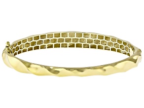 18k Yellow Gold Over Sterling Silver Twisted Graduated Bangle Bracelet