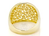 18k Yellow Gold Over Sterling Silver Swirl Open Design Dome Ring