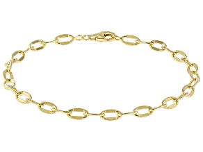 18k Yellow Gold Over Sterling Silver 4.5mm Mirror Link Bracelet