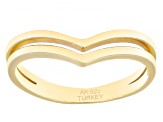 18k Yellow Gold Over Sterling Silver Open Design Chevron Band Ring ...