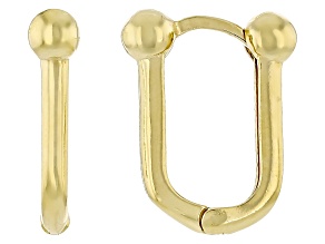 18k Yellow Gold Over Sterling Silver Stirrup Link Earrings
