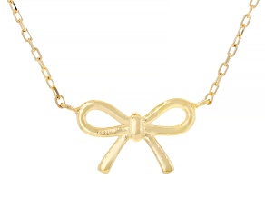 18k Yellow Gold Over Sterling Silver Dainty Bow Necklace