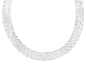 Sterling Silver Braided Herringbone Link 20" Necklace