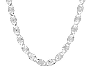 Sterling Silver 3.7mm Sunburst Mirror Link Necklace