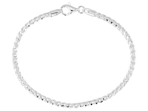 Sterling Silver 3.1mm Pave Franco Link Bracelet