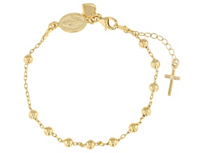 18k Yellow Gold Over Sterling Silver 4mm Bead Bracelet