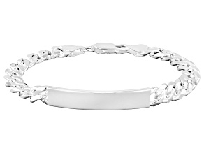 Sterling Silver 7.2mm Curb Link ID Bracelet