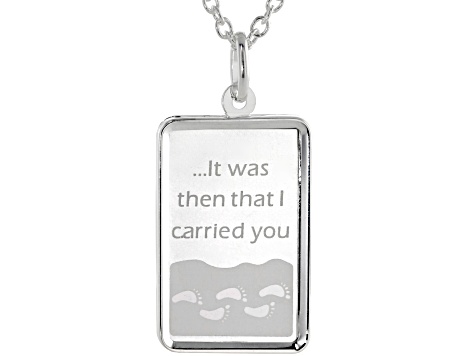 .999 Fine Silver 5g Footprints Ingot with Sterling Silver Frame and Cable Chain