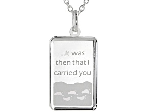 .999 Fine Silver 5g Footprints Ingot with Sterling Silver Frame and Cable Chain