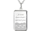 .999 Fine Silver 5g Footprints Ingot with Sterling Silver Frame and Cable Chain