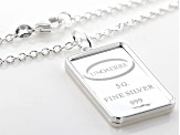.999 Fine Silver 5g Footprints Ingot with Sterling Silver Frame and Cable Chain