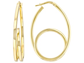18k Yellow Gold Over Sterling Silver Double-Hoop Earrings