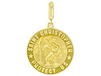 Picture of 18k Yellow Gold Over Sterling Silver St. Christopher Enhancer Charm
