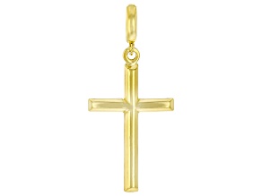 18k Yellow Gold Over Sterling Silver Cross Enhancer Charm