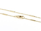 18k Yellow Gold Over Sterling Silver 1mm Cable and Bar Chain Station Necklace