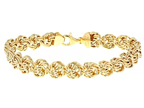 18k Yellow Gold Over Sterling Silver 8mm Rosetta Link Bracelet